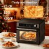 25QT 12-in-1 Air Fryer Toaster Oven Combo with, Stainless Steel Countertop Oven Suitable for Roast, Bake, Dehydrate, Reheat, Air Fry & More - Compact Convection Oven for Small Kitchens