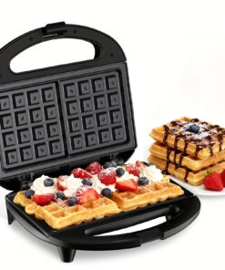 Waffle Maker, 2 Slice Non-Stick Waffle Iron, Belgian Waffle Machine with Indicator Lights, PFOA Free, Perfect for Breakfast and Snacks, 750W
