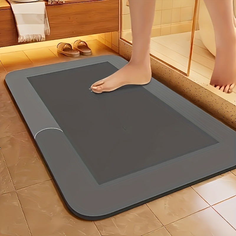 Super Absorbent Diatomite Bath Mat | Quick-Dry Non-Slip Soft Bath with Diatomite Mud ( Soil) - Suitable for Bathroom, Shower, Kitchen Floor, Machine Washable Bath Mat, Moisture Control & Comfortable Diatomite Gel Bedspread