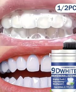 9D White Remineralizing Hydroxyapatite Tooth Powder, Tooth Powder, Deep Cleaning, Fresh Breath, Ideal for Oral Health & Hygiene Gift for Women Men, Breath Freshener, Toothpaste, Tooth Cleaning Powder for Daily Life