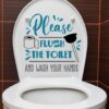 1 Sheet Toilet Sticker, Flush Slogan Sticker, Toilet Decoration, Self-adhesive Wallpaper For Bedroom, Toilet Decoration, Living Room