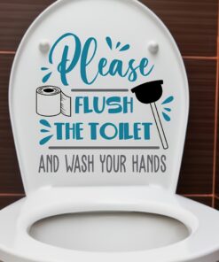 1 Sheet Toilet Sticker, Flush Slogan Sticker, Toilet Decoration, Self-adhesive Wallpaper For Bedroom, Toilet Decoration, Living Room