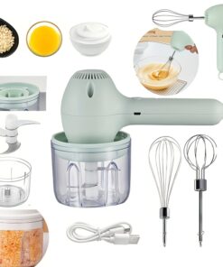 Compact 2-in-1 Electric Garlic Masher & Egg Beater - USB Rechargeable, 2000 RPM Stainless Steel Whisk, Cordless & Easy-to-Clean, with Speed Control - Versatile Kitchen Gadget for Effortless Cooking and Baking