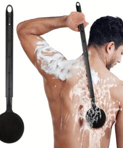 Telescopic Shower Scrubber, Soft Adjustable Long-Handle Bath Brush, Gentle Back Scrubber for Deep Clean & Light Beige Care, Gift, Extra Large Bath Brush, Bath Brush Long Handle For Shower, Bath Accessories, Long Handled Shower Brush, Tub Cleaning Brush, Lightweight Scrubber, Ergonomic Design, Soft Bristles, Hygienic Material, Shower Accessory, Exfoliating Brush, Skincare Routine, Selfcare Gift