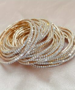 12pcs Set of Sparkling Rhinestone Tennis Bracelets - Stretchy, Elegant & Versatile for Casual Attire or Parties