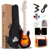 WINZZ TG-E2 30 Inch Electric Guitar Package with Amp, Gig Bag, Picks, Cable, Strap, Extra Strings, Solid Wood Body, Glossy, Small Size