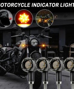 2 Pairs Of 4 - Bullet-shaped LED Headlights, Red And Yellow - Easy to Install, Suitable for Motorcycles, SUVs, Scooters, Etc., Motorcycle LED Accessory Lights, Motorcycle Indicators LED, Motorcycle Turn Signals, Motorcycle LED Indicators, No Battery