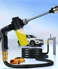Portable Gun, 2x Pressure | Easy to Use, Suitable for Women and Elderly, Non-Slip Grip - Car Washing and Watering Flowers with One Click, Plastic Material
