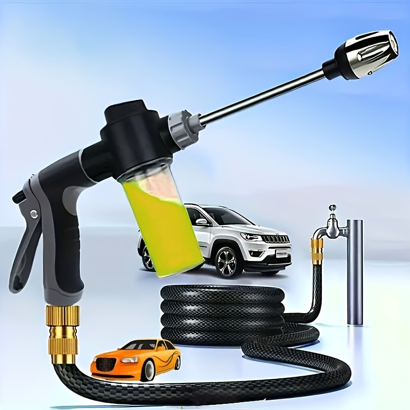 Portable Gun, 2x Pressure | Easy to Use, Suitable for Women and Elderly, Non-Slip Grip - Car Washing and Watering Flowers with One Click, Plastic Material