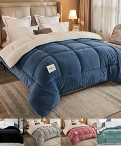1pc Ultra Soft All-Season Comforter Insert - Breathable, Machine Washable, Box Stitch Solid Color Duvet (Blue/Gray, Black/White, Pink/Green, Teal/Pink) for Cozy Bedroom Comfort