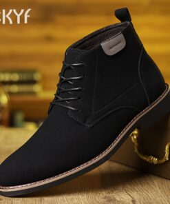 Men's British Style Frosted Short Boots - Glossy Round Toe & Sharp Heel, All-Season Upper, PU Cushioned Insole & Slip-Resistant Rubber Sole, Black Casual & Outdoor Boots for Men, Versatile for Casual Attire, Hiking, Semi-Formal Events