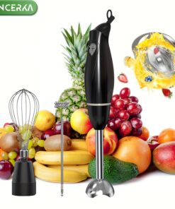 PANCERKA Electric Handheld Immersion Blender - Powerful 500W Corded-in Base Blender Stick with Detachable Motor Base, 304 Stainless Steel Blades Suitable for Soup, Smoothie, Puree, Baby Food - Compact Kitchen Appliance (Compatible for)