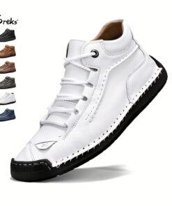 GREKS Men'S Handmade Boots - Large Size, Zipper Ankle Boots For Casual, Outdoor, And Work Wear, Spring & Autumn