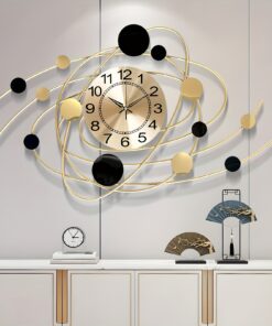 Large Golden Geometric Wall Clock, 31x18inch 3D Metal Wall Art Clock, Creative Modern Big Wall Clock Decor, Light Luxury Silent Non Ticking Wall Clock, Home Wall Hanging Wall Decor For Living Room