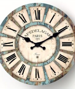 20 Inch Extra Large Roman Numeral Paris Farmhouse Wall Clock, Made Of Wood Material, Silent Clock That Does Not Tick, Battery Powered, Suitable For Bedroom, Living Room, Kitchen, Wall Decoration, Ideal Friend Gift (no Battery)