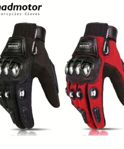 Men'S & Women'S Motorcycle & Bike Racing Gloves - Touchscreen Compatible, Adjustable Closure, Ergonomic Fit with Wrist Support, Impact-Resistant Padding, Non-Slip Grip - Durable Motorcycle, BMX, ATV, Mountain Bike, Road Racing Gloves - RedColor Opti