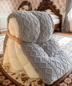 Opulent Taffeta Comforter - Plush, Cozy, And Suitable for Every Season - Washable in Machine, Ideal for Bedrooms, Guest Rooms, And Hotels Thickened Blanket (King Size, Queen Size) Holiday Presents