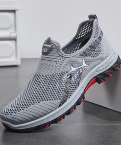 Men's Breathable Slip-On Sneakers - Lightweight Sneakers with Mesh Upper & Rubber Sole, Low-Top Round Toe Design for Casual Sports Style, All-Season Comfort, Shoes Sneakers, Active Lifestyle, Sporty Look, Comfortable Fit, Active Men, Casual Attire, Minimalist Style, Durable Construction, Gym Wear