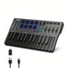 Donner DMK-25 Pro 25-Key Portable MIDI Keyboard Controller with 8 Drum Pads, OLED Display & Touch Bar - USB-C DAW/Music Production Software, 40 Free Tutorials, Compatible with PC/ for DJ, VST Instruments (Black)