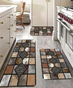 Handmade Retro Farmhouse Mat - Soft Flannel Suitable, Bathroom, Bedroom, Living Room & Porch - Easy Clean Hand Washable Small Space with Cozy Warm Texture,