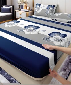 3pcs Fashion Classic Blue and White Floral Fitted Sheet Set / 2 Pillowcases / 1 Fitted Sheet / Twin Bed / Full Bed / Queen Bed / King Bed - Soft Beige Light Beige-Friendly / Easy Care - Snug Fit for Easy Mattress Placement / All-Season Use, Mattress