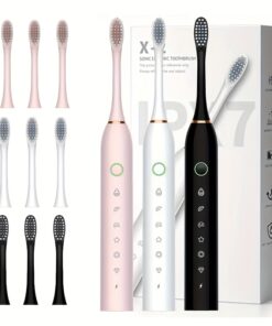 Electric Toothbrush for s & - Smart Timer, 6 Cleaning Modes (Gum Care,, Sensitive), USB Rechargeable with Replacement Heads, Soft Nylon Bristles, Travel-Friendly Dental Care, Compatible with / (Men & Women)