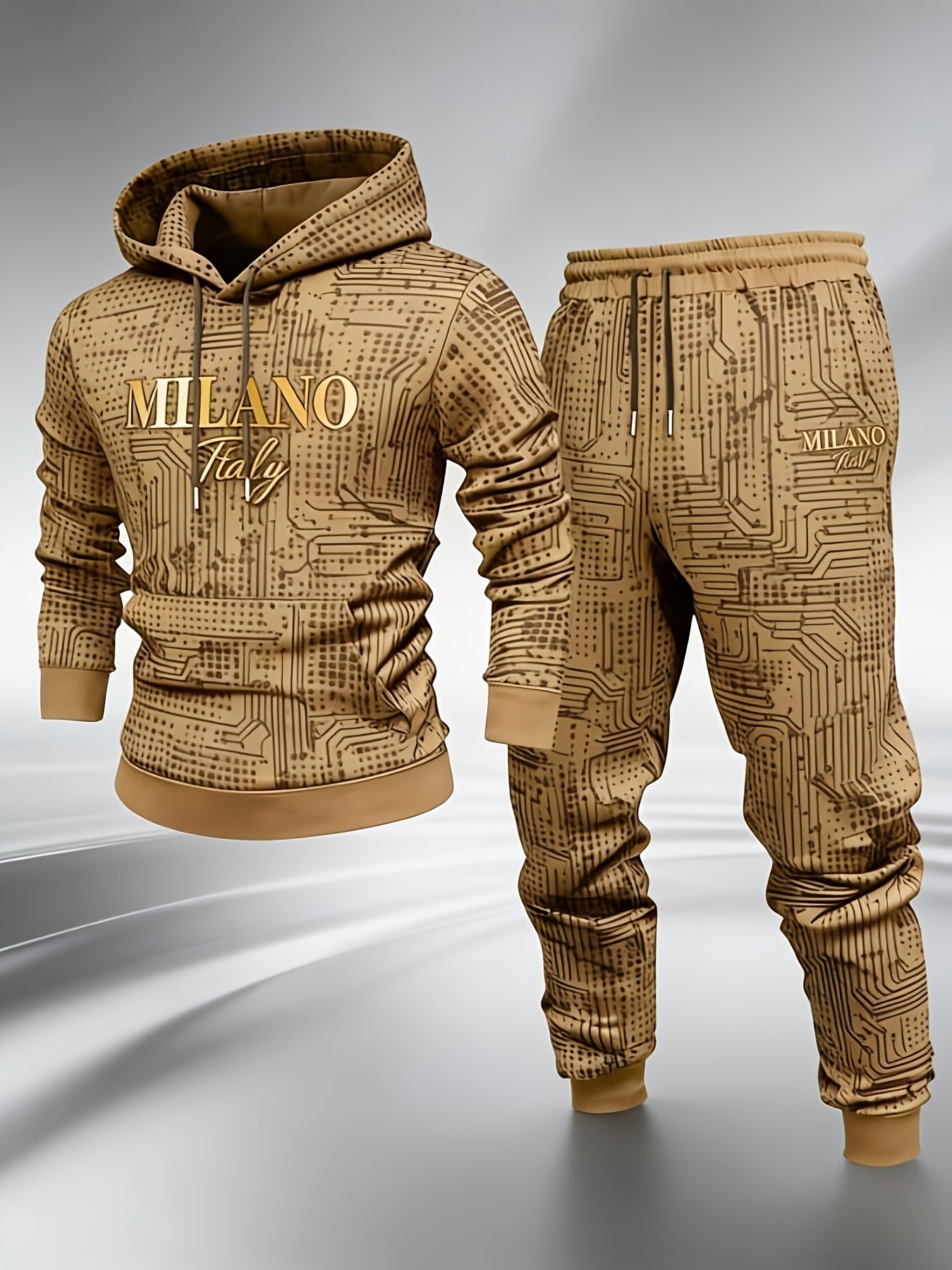 2pcs Men's Winter Warm Hooded Sweatsuit & Pants - Soft Breathable Loose-Fit Jogger Suit Suitable for Christmas Gifts, Hooded Sweatsuit System, Casual Streetwear Matching Tracksuit