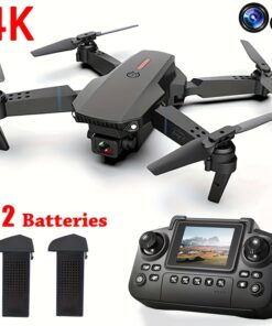 E88 PRO MAX Drone, Equipped With 4K Dual Cameras, Visual Remote Control With Display Screen, Two Batteries, Brushless Motor And Obstacle Avoidance Function, One Health Return, LED Lights, Foldable Quadcopter Drone, Equipped With Maintenance Tools And Spare Spiral Blades, USB Rechargeable Battery, 4K Video Wi Fi, Suitable For Beginners, Ideal Gift For Easter!