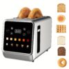 2-Slice Stainless Steel Smart Toaster with LCD Display & Touch Control - Extra Wide Slot, 6 Bread Types (Bagel, Gluten-Free, English Muffin, Sourdough, Sandwich) w/Defrost, Cancel, Memory & Toasting Functions, Digital Timer, 6 Shade Settings, 750-1000W Power, 110-130V, US Plug - Ideal for Home & Commercial Kitchens, Breakfast Essential, Kitchen Appliance, Sleek Design, Modern Kitchen Gadget, Durable Construction, Premium Finish, Defrost Function, Bagel Setting, Bread Maker Machine