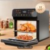 10.5QT Extra Large Convection Countertop Oven with Air Fryer, Toaster Oven Combo - Convection & Air Fry Mode, Roast/Bake/Broil/Reheat Functions, Oil-Free Healthy Cooking, Stainless Steel, LED Touchscreen & Viewing Window, Space-Saving