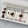 6pcs/set Women'S Fashion Simple Petal Digital Scal Dial Quartz Watch Combination Set + Combination Set | Non-rechargeable Button Battery, Alloy , Faux Leather Band, Round Shape (Box Not Included)