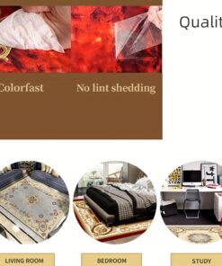 Vintage-Style Rug for The Living Area, Elegant Indoor Decoration, Plush And Cozy Carpet Underlay, Ideal for Bedrooms And Bedside Tables, Washable in a Machine, Large Non-Slip Area Rug.