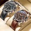 2pcs/set Popular Watch Set, Stylish Classic Watch Unisex Clock