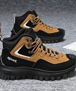 Men's Outdoor Hiking Boots - Non-Slip, Abrasion-Resistant High-Top Hiking Shoes with Lace-Up Closure, Ideal for All-Terrain Use, Casual & Sporty Style, Casual Hiking Boots | Stylish Hiking Boots | Durable Hiking Boots