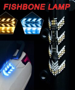 1pc, Yellow + Blue/Pink LED Motorcycle Fishbone Light, High Brightness Turn Signal for Motorcycles, Tricycles & E-Bikes – Stylish Design with Hardwired Connection (12V), No Battery Included, Motorcycle Accessories, Ebike Upgrades, Modern Lighting