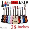 38-Inch Premium Folk Guitar, Complete Acoustic Guitar Starter Kit - High-Quality Basswood Guitar in Various Colors with Accessories Including Guitar Bag, Strings, Capo, Adjustable Strap, Picks, Pick Case, etc. - Suitable for Beginners to Professionals, Guitar Acoustic, Acoustic Guitar, Guitar