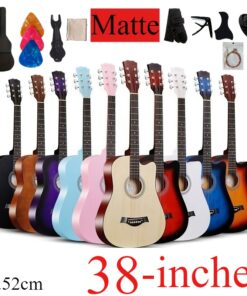 38-Inch Premium Folk Guitar, Complete Acoustic Guitar Starter Kit - High-Quality Basswood Guitar in Various Colors with Accessories Including Guitar Bag, Strings, Capo, Adjustable Strap, Picks, Pick Case, etc. - Suitable for Beginners to Professionals, Guitar Acoustic, Acoustic Guitar, Guitar