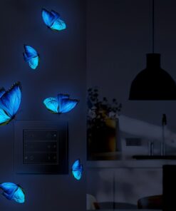 1set/6 Butterflies, Stickers, Glowing In The Dark, Suitable For Living Room, Bedroom, Background Wall, Wall Decoration, For Home Room Living Room Office Decor