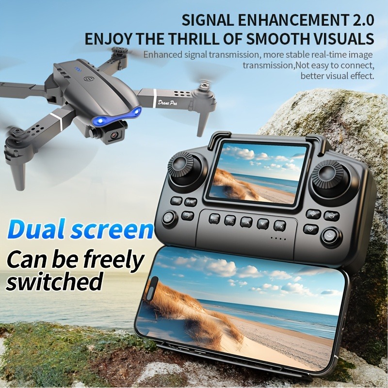 2025 New E99 PRO Drone with Dual Cameras, 360° Flips, One-Key Takeoff/Landing & Return Home, APP Control, Foldable & Portable, Long Flight Time, Optical Flow Hovering, 720P HD Video, Wi-Fi FPV Quadcopter for Beginners, Ideal Gift for Adults & Teens