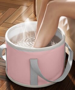 Collapsible Foot Soak Bath Tub - Portable Spa Basin with Reinforced Handles, No Electricity Needed, Lightweight & Sturdy Design for Home, Travel, Salon, Spa - Easy to Store, Unscented Foot/Hand soak Bath
