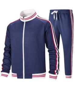 Men Track Suits Sets Long Sleeve Full-zip Sweatsuit Active Jackets And Pants 2pcs Outfits