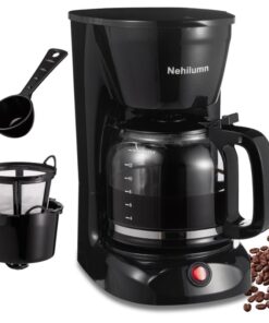 12-Cup/60.87oz Electric Drip Coffee Maker with Permanent Filter & Glass Carafe - Keep Warm Function, -Drip System, Large Coffee Pot, Easy Brew, for, 950W Coffee Machine (Black)