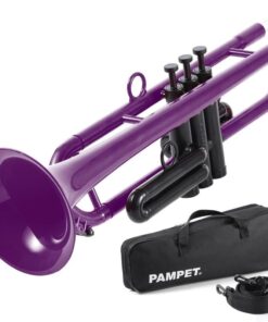 Professional Plastic Bb Trumpet | Student Trumpet Set with StudentC and 3C Mouthpieces, Purple, PM160