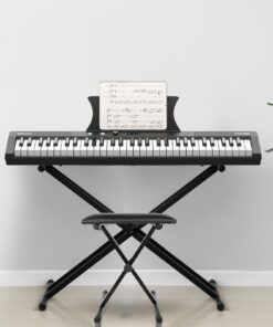 Portable 61-Key Electronic Keyboard Bst-8608 - - Suitable for, Travel & Live Performances | 61-Key Full-Size Piano Action with Weighted Keys | Compact Lightweight Keyboard for s &