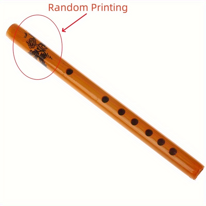 1pc Chinese Traditional 6-Hole Bamboo Flute- Vertical Flute, 6 Natural Wood Holes, Color Ranges from Light Brown to Dark Brown, Durable Wooden Flute, Suitable for Beginners and Students, Baritone Range, No Electricity Required,
