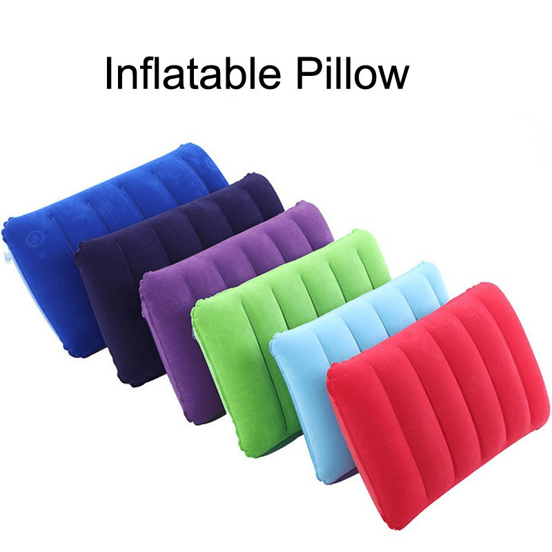 PVC flocked inflatable nap pillow, sleeping pillow, pillow, travel, outdoor inflatable pillow, camping sleeping pillow
