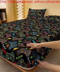 1pc Minimalist Modern Best Player Pattern Printed Brushed Fitted Sheet, Bedroom Use Printed Duvet Cover Set for Mattresses (Pillowcases Not Included)