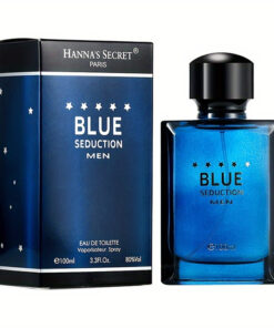 3.38oz Men's Eau De Toilette Cologne - Long Lasting Woody Scent Blue Seduction Perfume, Turquoise Liquid in Elegant Square, Fresh Daily & Date Night Fragrance, Gift for Him (Husband, Boyfriend, Dad) - -Based, Formaldehyde-Free