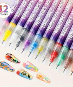 1 set nail Doodle pen, 12 color nail, nail painting DIY, quick drying point pencil, precision 3D graffiti nail art pen, suitable for, family and salon DIY,for Valentine's Day/New Year/party/graduation gifts,school supplies,back to school.