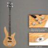 GIB Electric Bass Guitar Full Size 4 String Burlywood, Hollow Body Bass Guitar, Bass Performance, Music Instrument, Vintage Bass, Solid Wood Body, Highquality Materials, Peroba Wood, Fixed Bridge, Lightweight Bass, Musicians, Guitarists